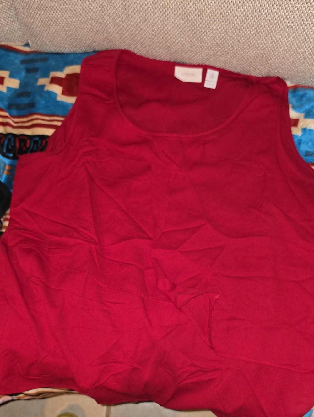 Chico's Crimson Scoop Neck Tank Top